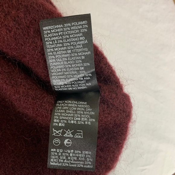 & Other Stories Mohair Wool Sweater Burgundy Size Medium NWT - Picture 9 of 12